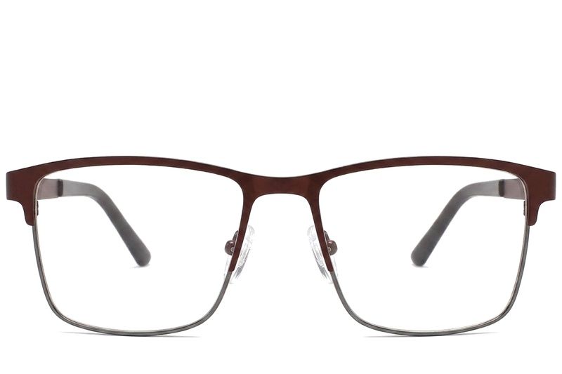Rectangular Brown Metal Glasses #BS2425-1184