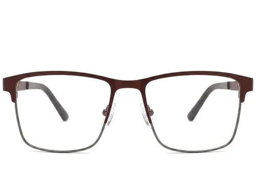 Lunettes rectangulaires en métal brun #BS2425-1184