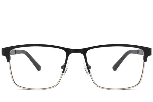 Lunettes rectangulaires en métal noir #BS2425-1185