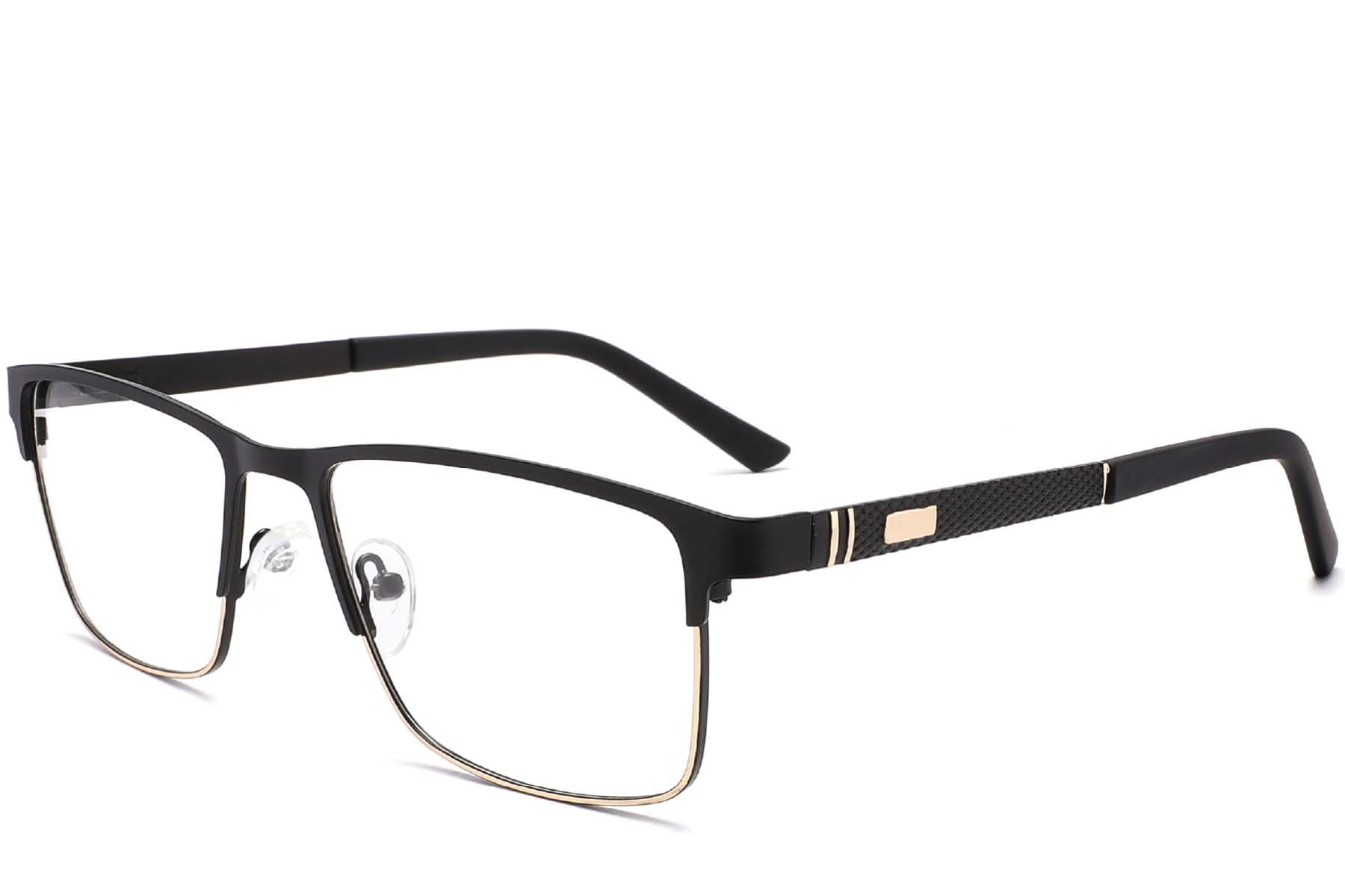 Rectangular Gray Metal Glasses #BS2425-1185