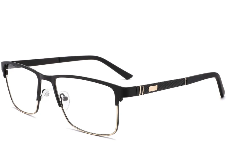 Gafas rectangulares de metal negro #BS2425-1185