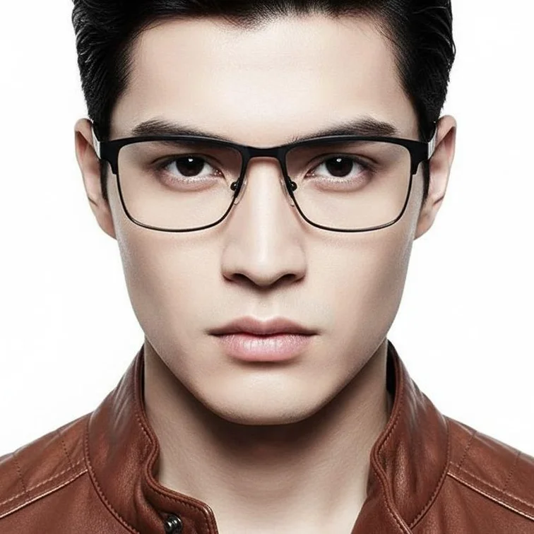 Rectangular Gray Metal Glasses #BS2425-1185