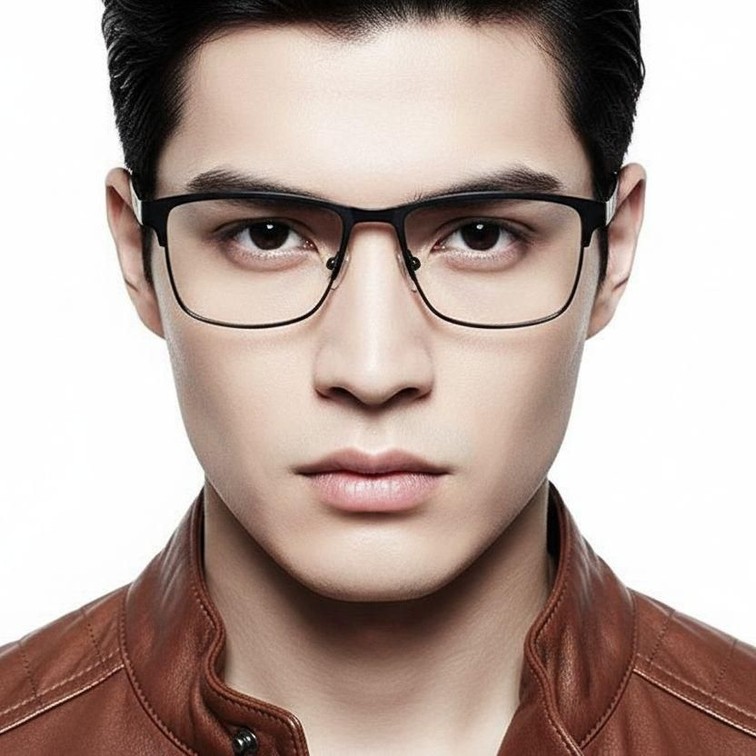 Gafas rectangulares de metal negro #BS2425-1185