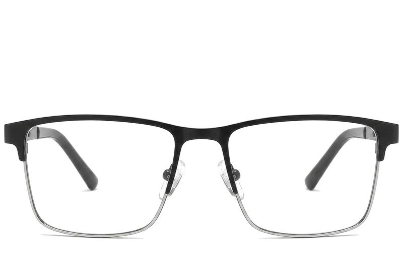 Occhiali rettangolari in metallo nero #BS2425-1187