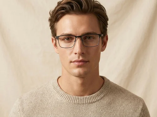 Lunettes rectangulaires en métal noir #BS2425-1188