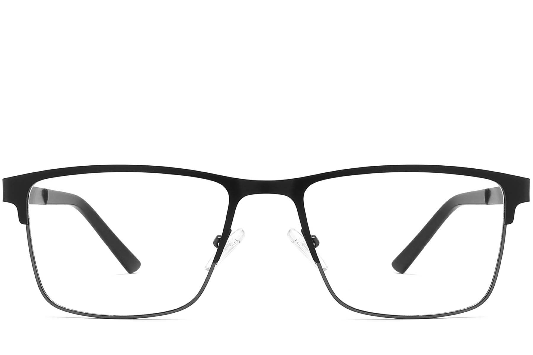 Rectangular Black Metal Glasses #BS2425-1188