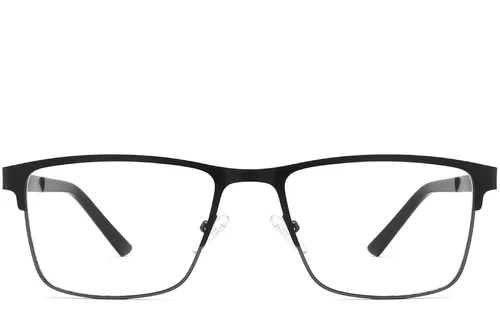 Lunettes rectangulaires en métal noir #BS2425-1188