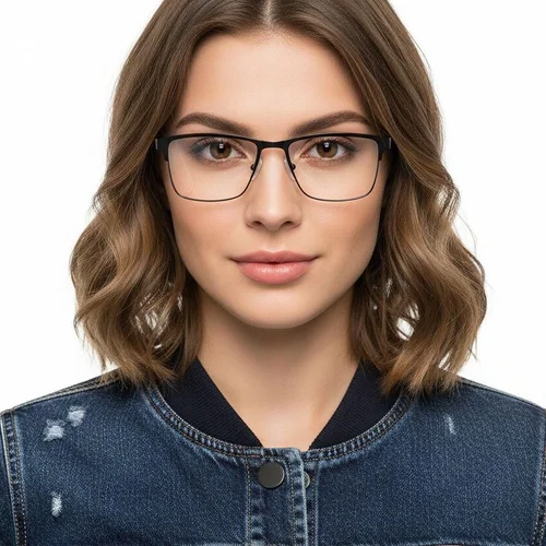 Lunettes rectangulaires en métal noir #BS2425-1188