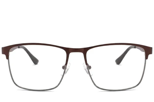 Lunettes rectangulaires en métal brun #BS2425-1189