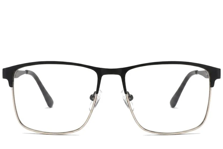 Rectangular Gray Metal Glasses #BS2425-1190