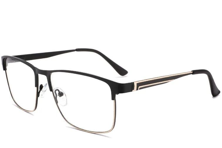 Rectangular Gray Metal Glasses #BS2425-1190