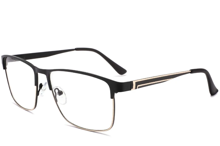 Gafas rectangulares de metal negro #BS2425-1190