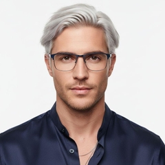 Occhiali rettangolari in metallo blu #BS2425-1191