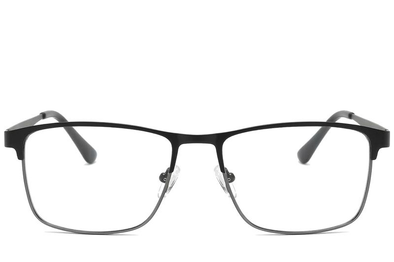 Rechteckige schwarze Metallbrille #BS2425-1193