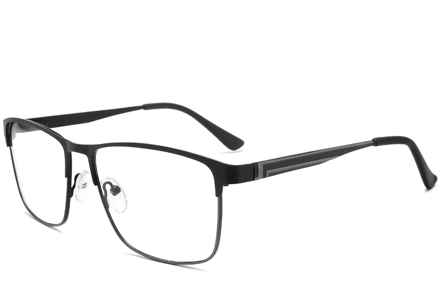 Rectangular Black Metal Glasses #BS2425-1193