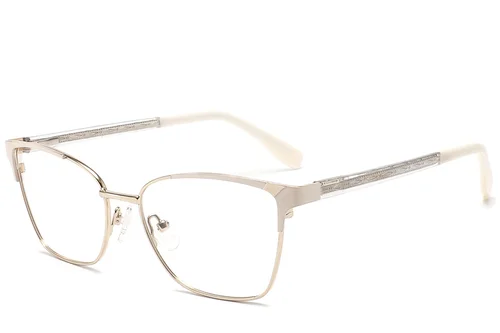 Lunettes papillon en métal crème #BS2425-1196