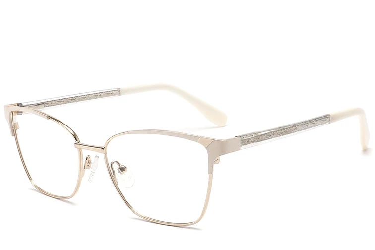 Occhiali in metallo color crema con farfalle #BS2425-1196