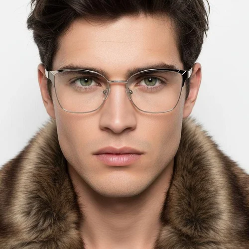 Lunettes papillon en métal crème #BS2425-1196