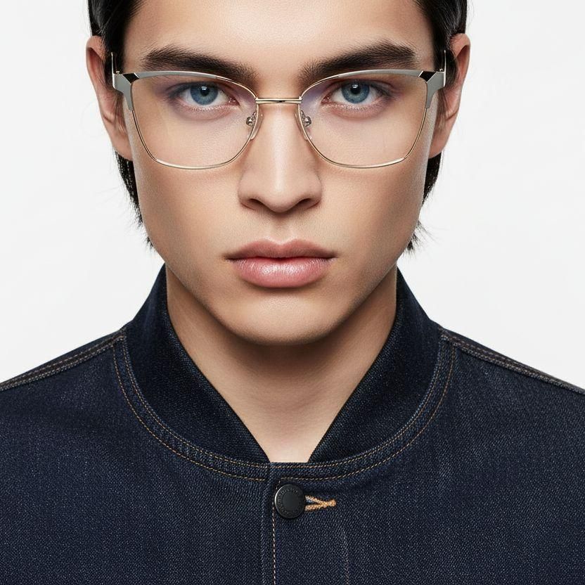 Schmetterlingsgraue Metallbrille #BS2425-1197