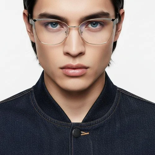 Lunettes papillon en métal gris #BS2425-1197