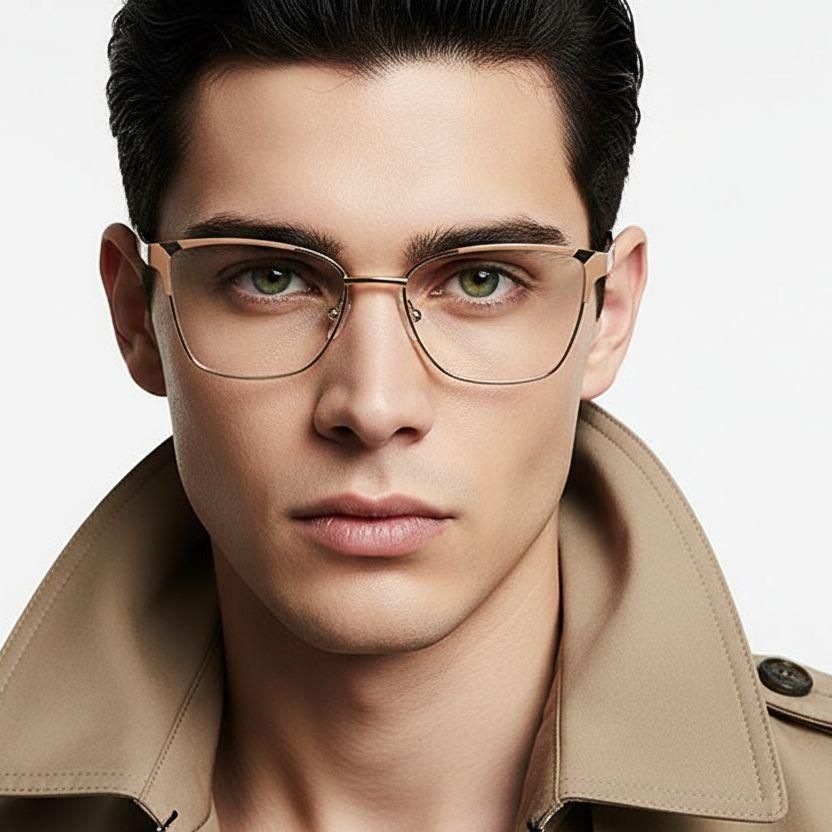 Schmetterlingsfarbene Metallbrille in Orange #BS2425-1198