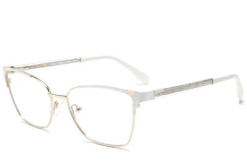 Lunettes papillon en métal blanc #BS2425-1199