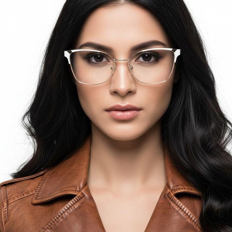 Butterfly White Metal Glasses #BS2425-1199