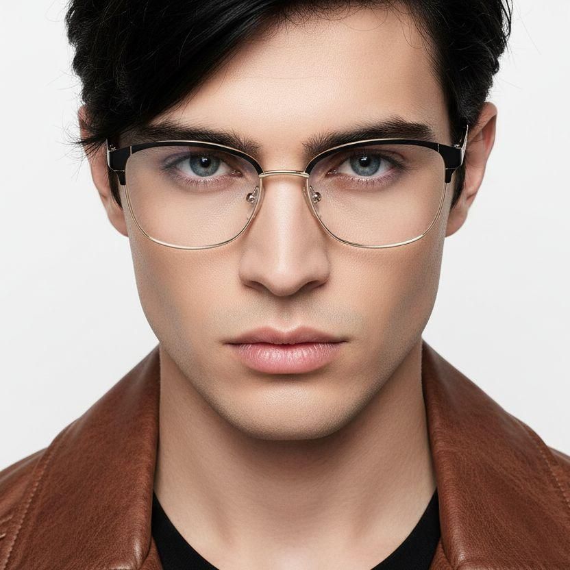 Butterfly-Brille aus schwarzem Metall #BS2425-1200