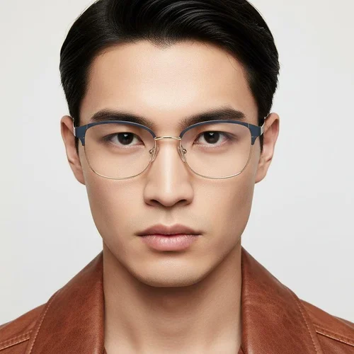 Lunettes papillon en métal bleu #BS2425-1201