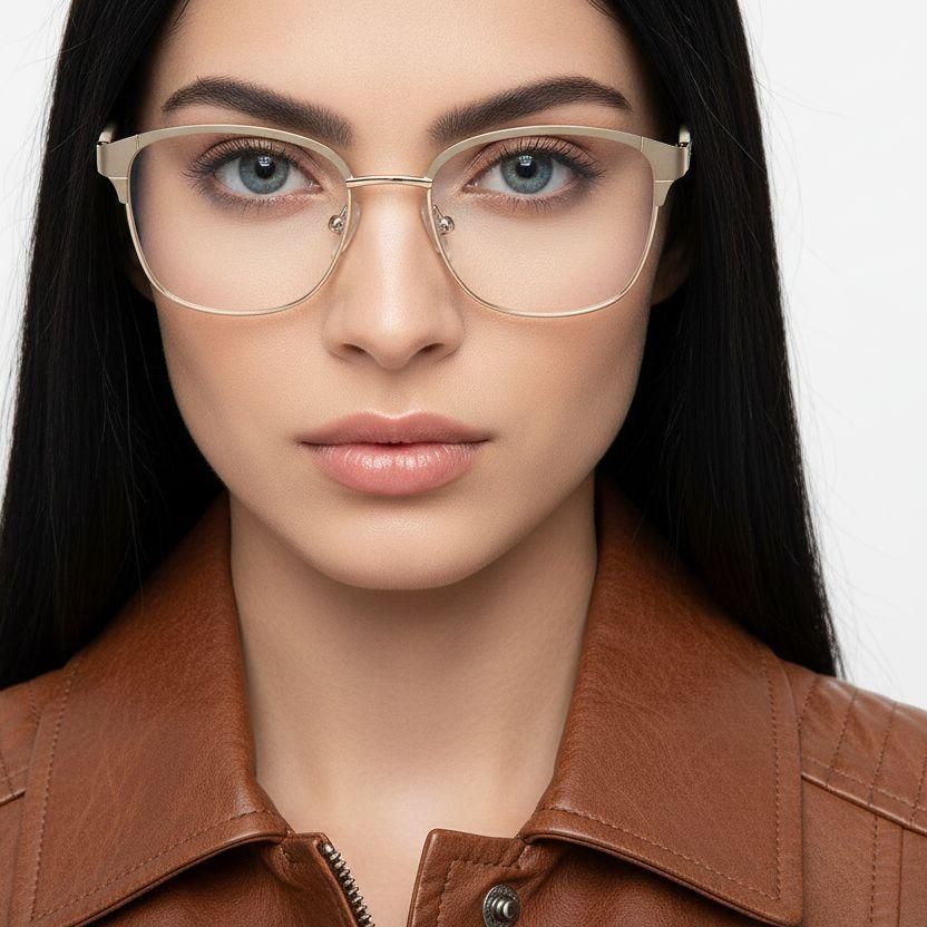 Butterfly Cream Metal Glasses #BS2425-1202