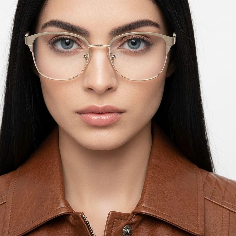 Butterfly Cream Metal Glasses #BS2425-1202