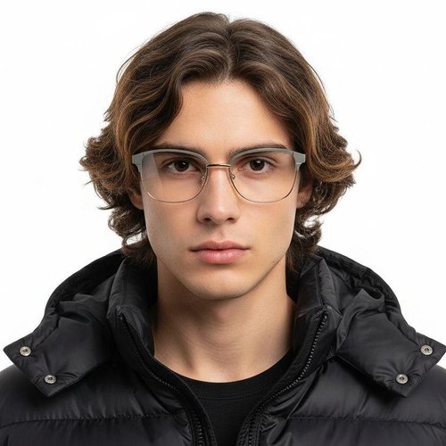 Lunettes papillon en métal gris #BS2425-1203