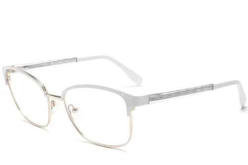 Lunettes papillon en métal blanc #BS2425-1205