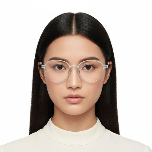 Lunettes ovales en métal crème #BS2425-1208