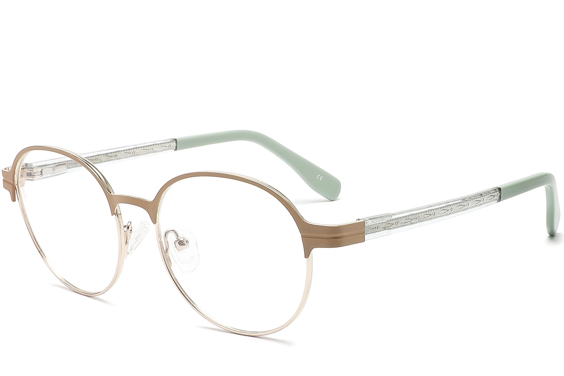 Oval Orange Metal Glasses #BS2425-1210