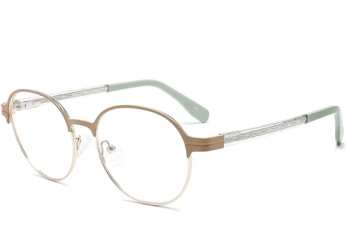 Lunettes ovales en métal orange #BS2425-1210