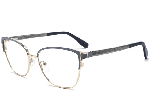 Lunettes papillon en métal bleu #BS2425-1212