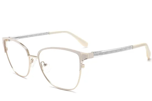 Lunettes papillon en métal crème #BS2425-1213