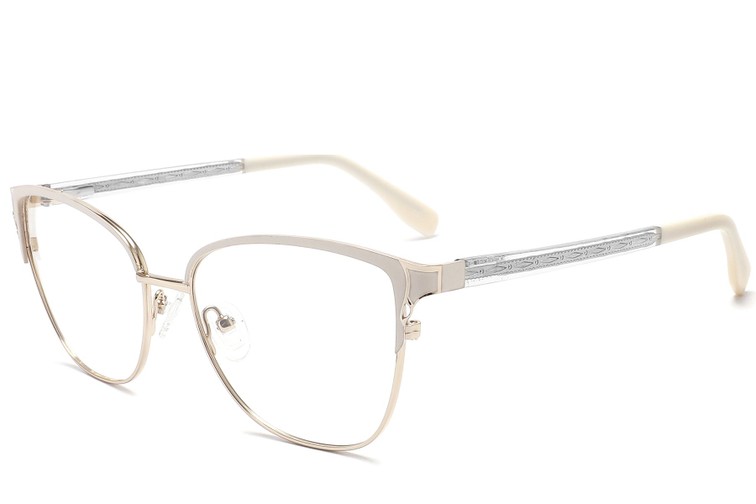 Occhiali in metallo color crema con farfalle #BS2425-1213