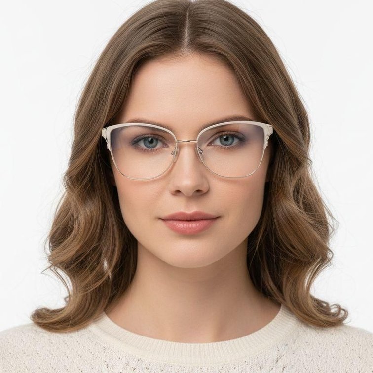 Butterfly Cream Metal Glasses #BS2425-1213