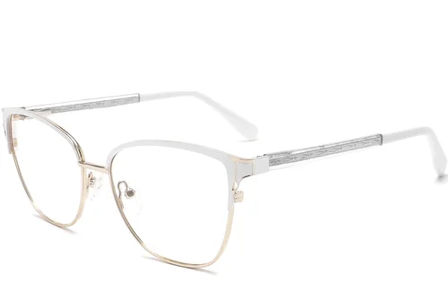 Lunettes papillon en métal blanc #BS2425-1216