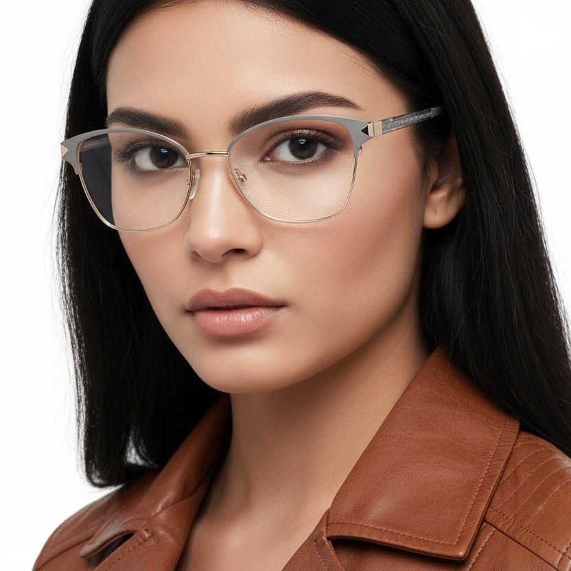 Lunettes papillon en métal gris #BS2425-1219