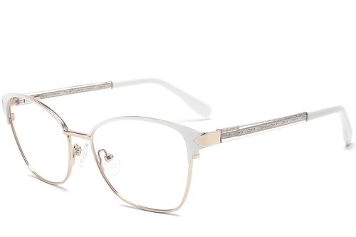 Lunettes papillon en métal blanc #BS2425-1221