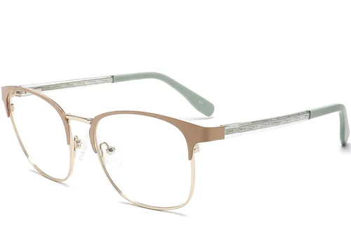Lunettes rectangulaires en métal orange #BS2425-1226