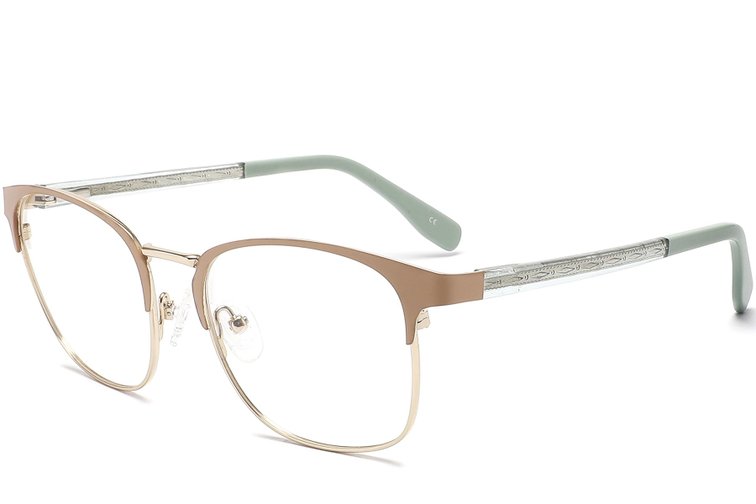 Rectangular Orange Metal Glasses #BS2425-1226