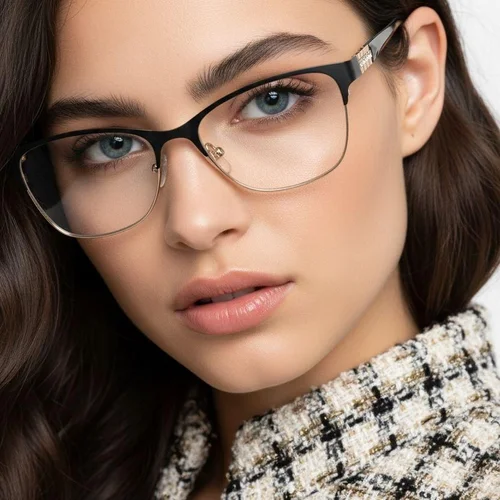 Lunettes papillon en métal noir #BS2425-1228