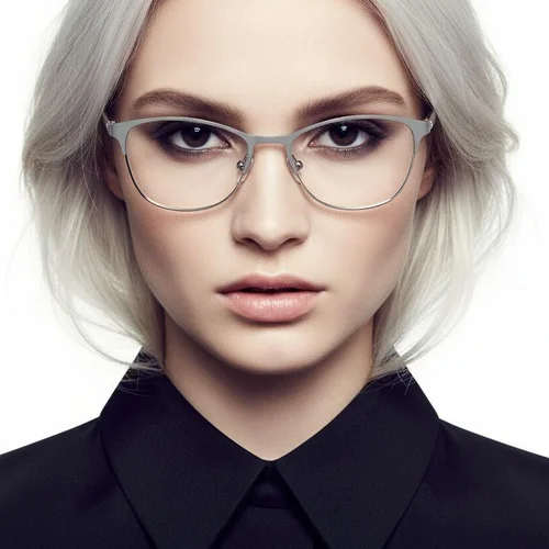 Lunettes papillon en métal gris #BS2425-1239