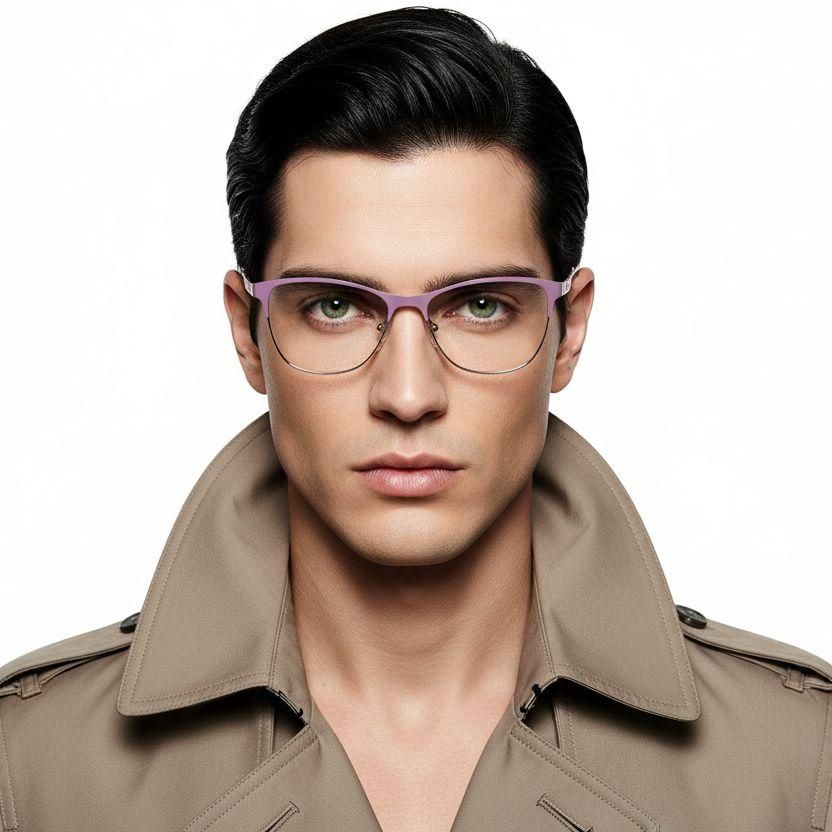 Schmetterlingsrosa Metallbrille #BS2425-1243