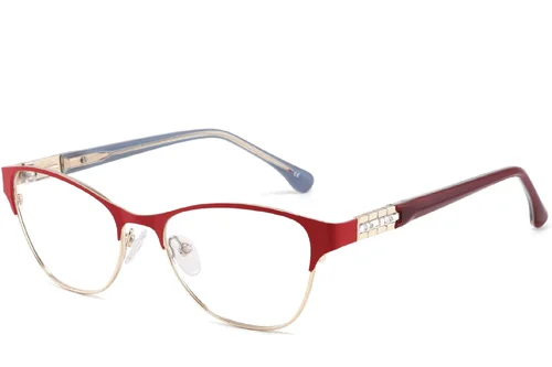 Lunettes papillon en métal rouge #BS2425-1248