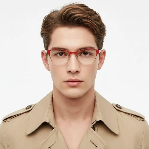 Lunettes papillon en métal rouge #BS2425-1248